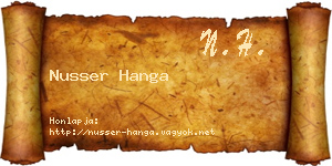 Nusser Hanga névjegykártya